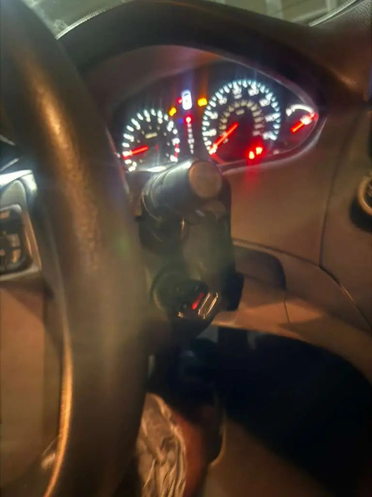vehicle ignition and key check shown in a real service photo